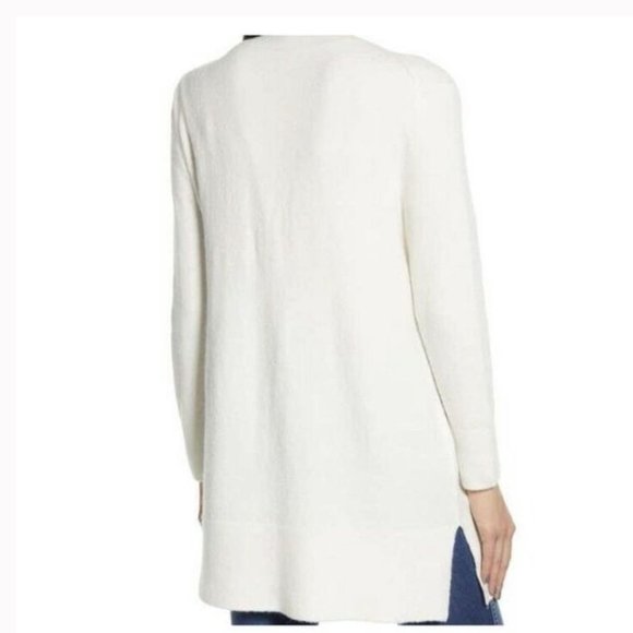 Madewell White Open Front Alpaca Blend Soft Cardigan Sweater - Picture 3 of 9